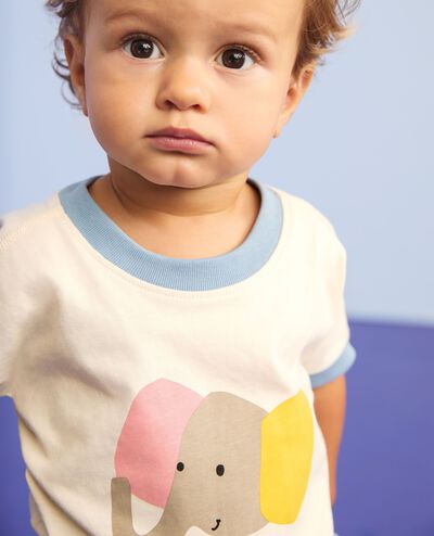 Baby Graphic Bodysuit & French Terry Sweatpants Set in Colorful Elephants - main