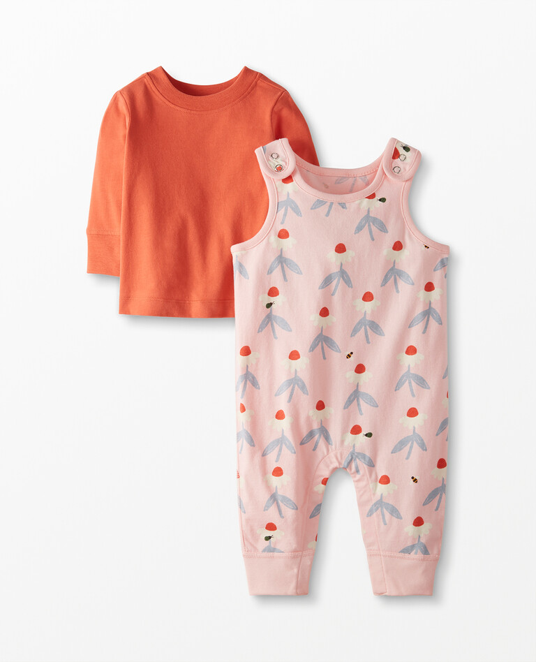 Baby Overall & Tee Set In Cotton Jersey in Delightful Daisy - main