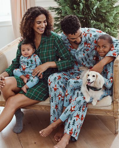 Adult Holiday Flannel Pajama Top in Holiday Harvest - main