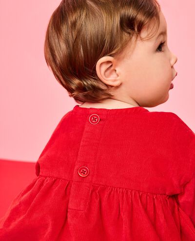 Baby Disney Winnie the Pooh Holiday Corduroy Dress in Winnie the Pooh and Piglet on Red - main