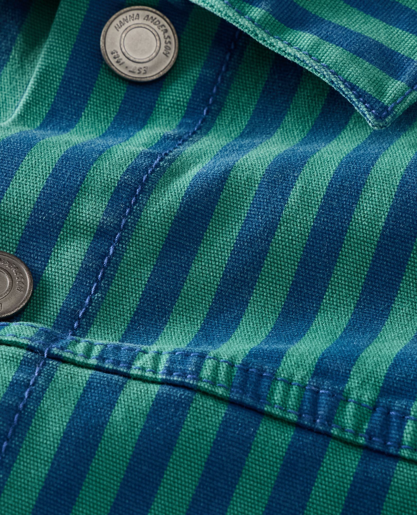 Oversized Canvas Jacket in Happy Blue/Bottle Green - main