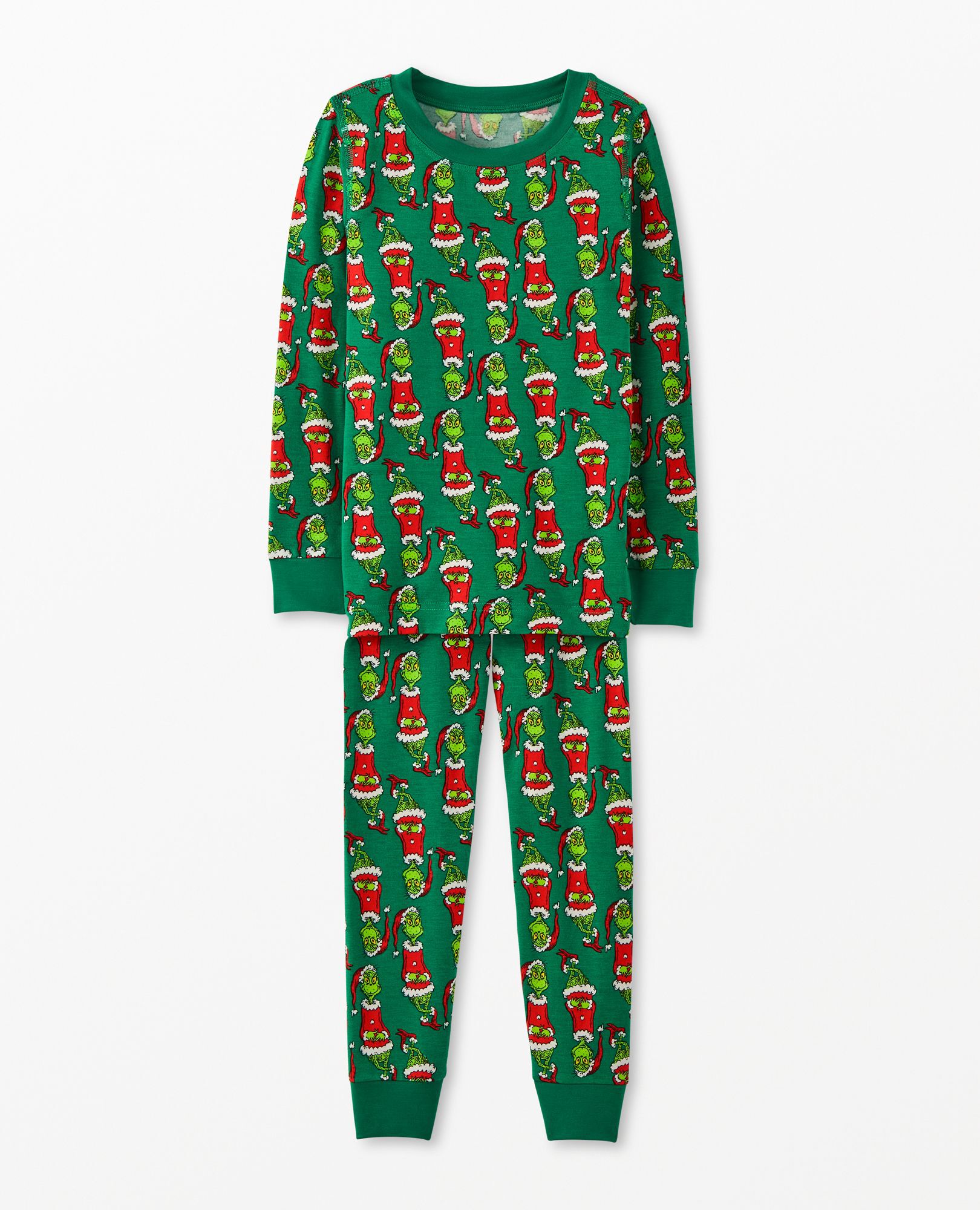 Kids Dr. Seuss Grinch Long John Pajama Set in HannaSoft