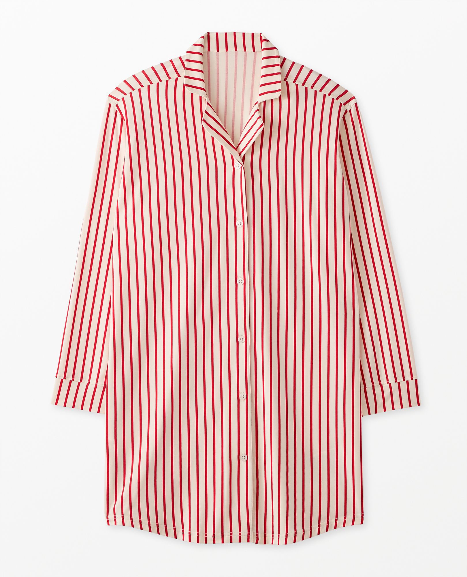Women's Long Sleeve HannaSoft™ Nightshirt in Ribbon Red/Ecru - main