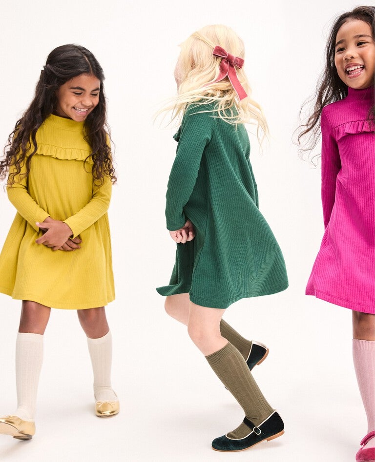 Long Sleeve Mock Turtleneck Dress in Malachite - main