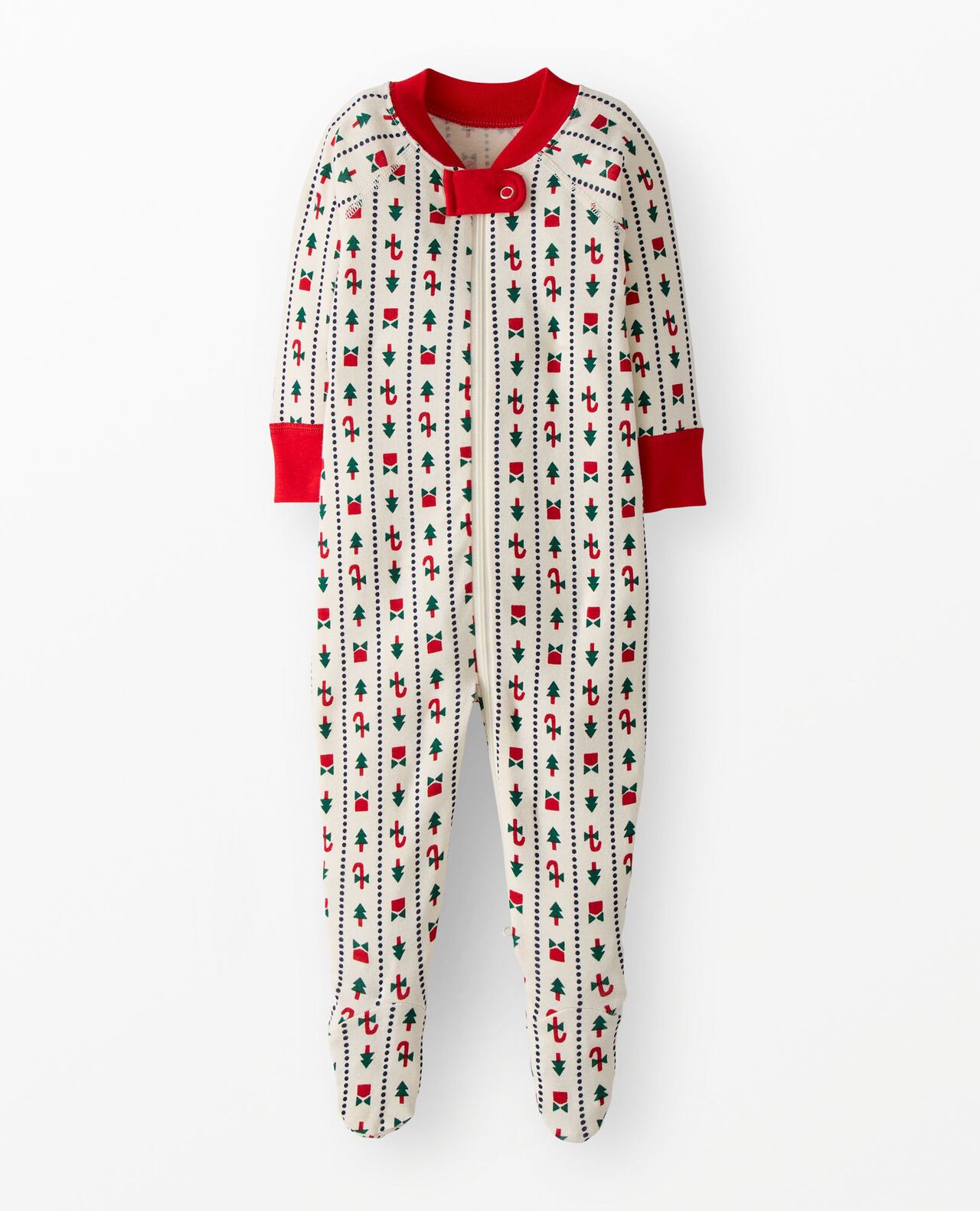 Holiday HannaJams™ Footed Sleeper in Christmas Stripes - main