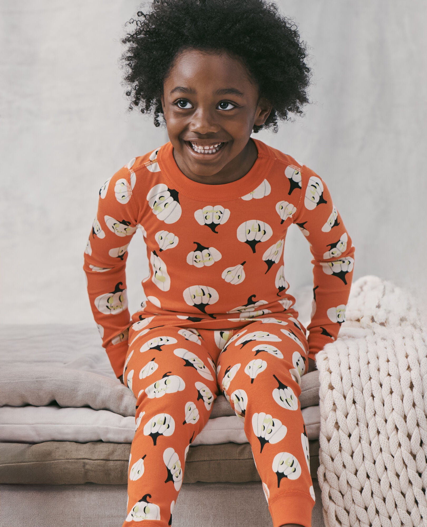 Kids Halloween Long John Pajama Set
