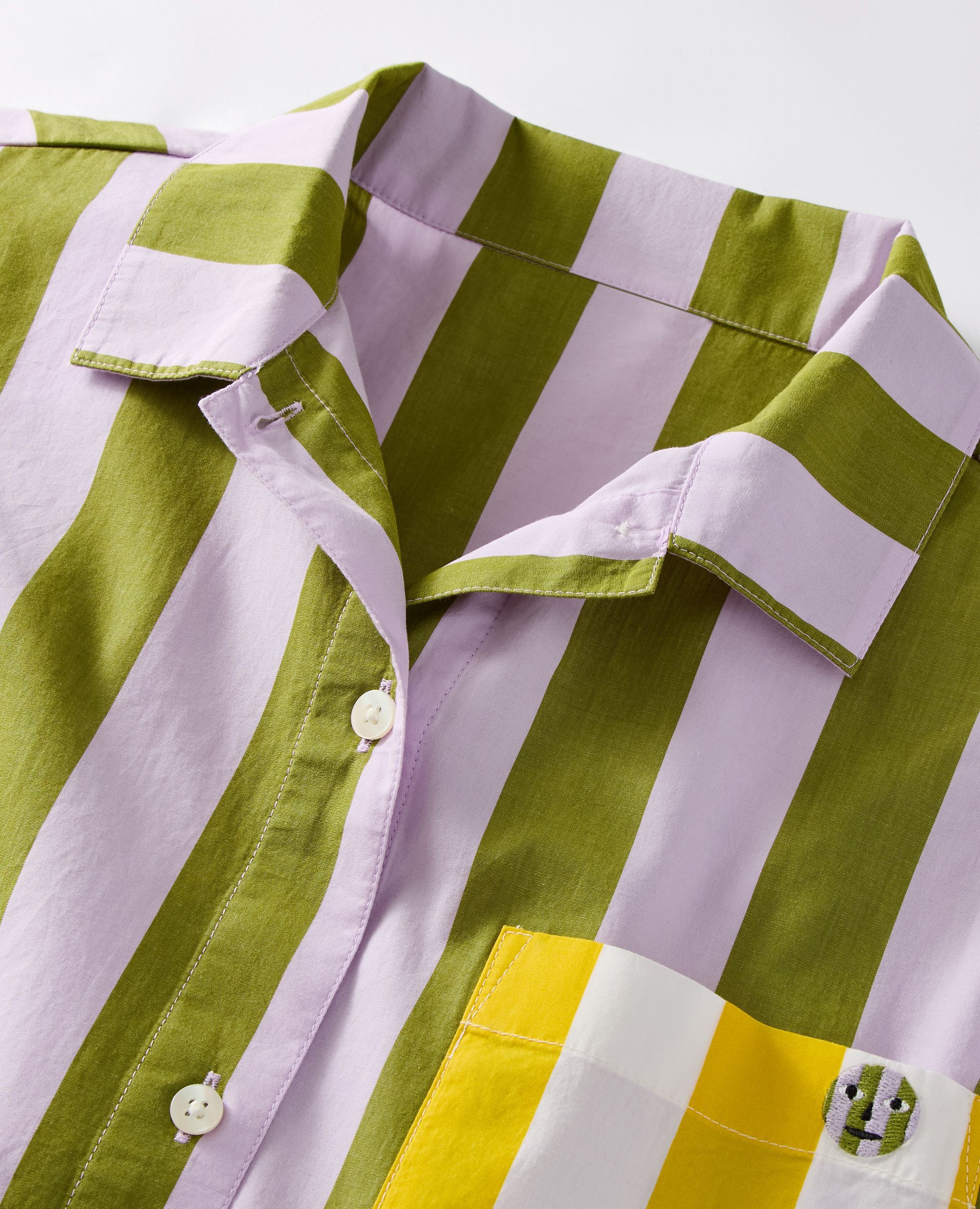 Women's Dusen Dusen Long Sleeve Poplin Pajama Set in Sea Stripe - main