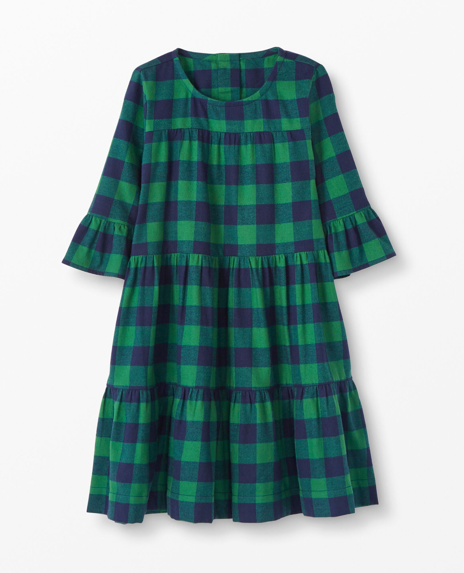 green flannel dress