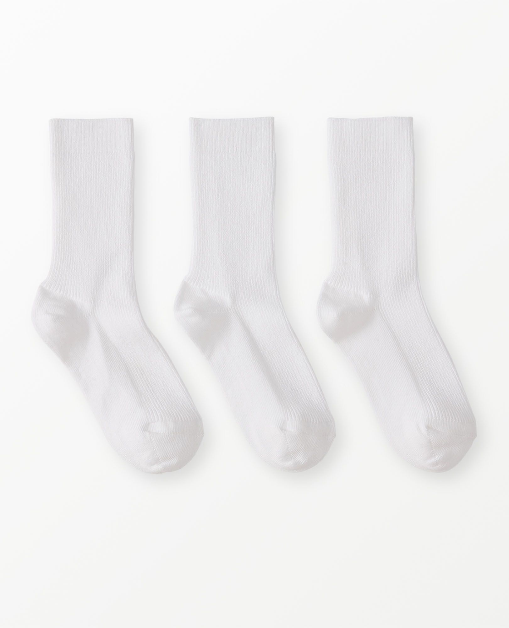 3-Pack Ribbed Socks in White - main