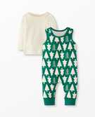 Baby Overall & Tee Set In Cotton Jersey in Winter Green - main