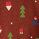 Holiday Waffle Crewneck in Forest Gnomes on Brown - swatch