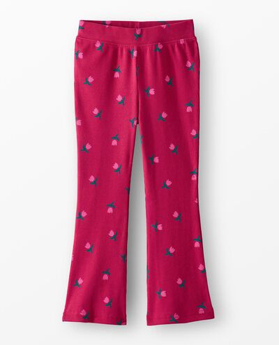 Flare Leggings in Tulips on Raspberry - main