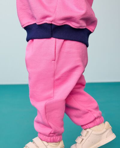 Baby French Terry Colorblock Sweatshirt & Sweatpants Set in Pink Colorblock - main