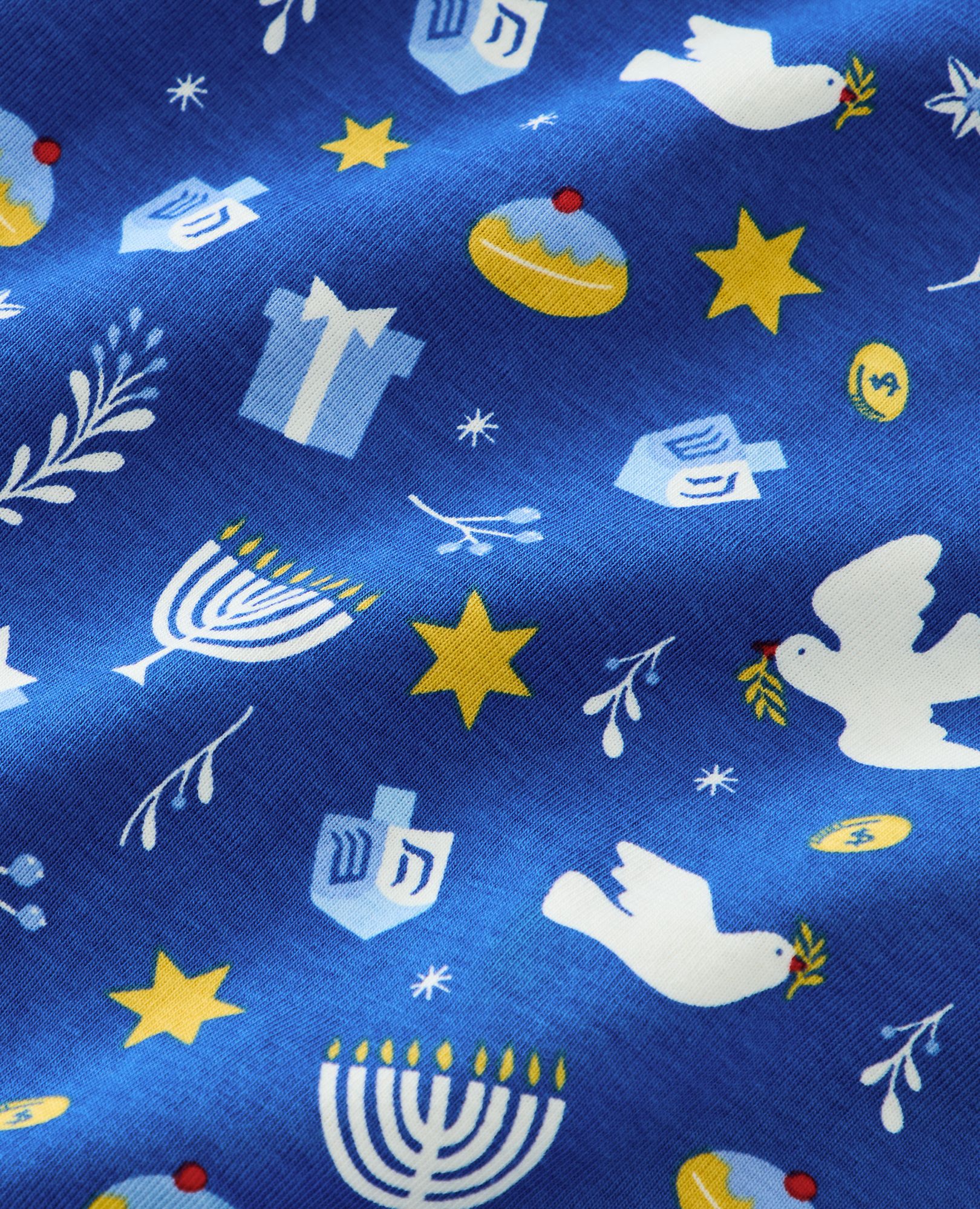 Adult Holiday Long John Pajama Top in Light and Love - main