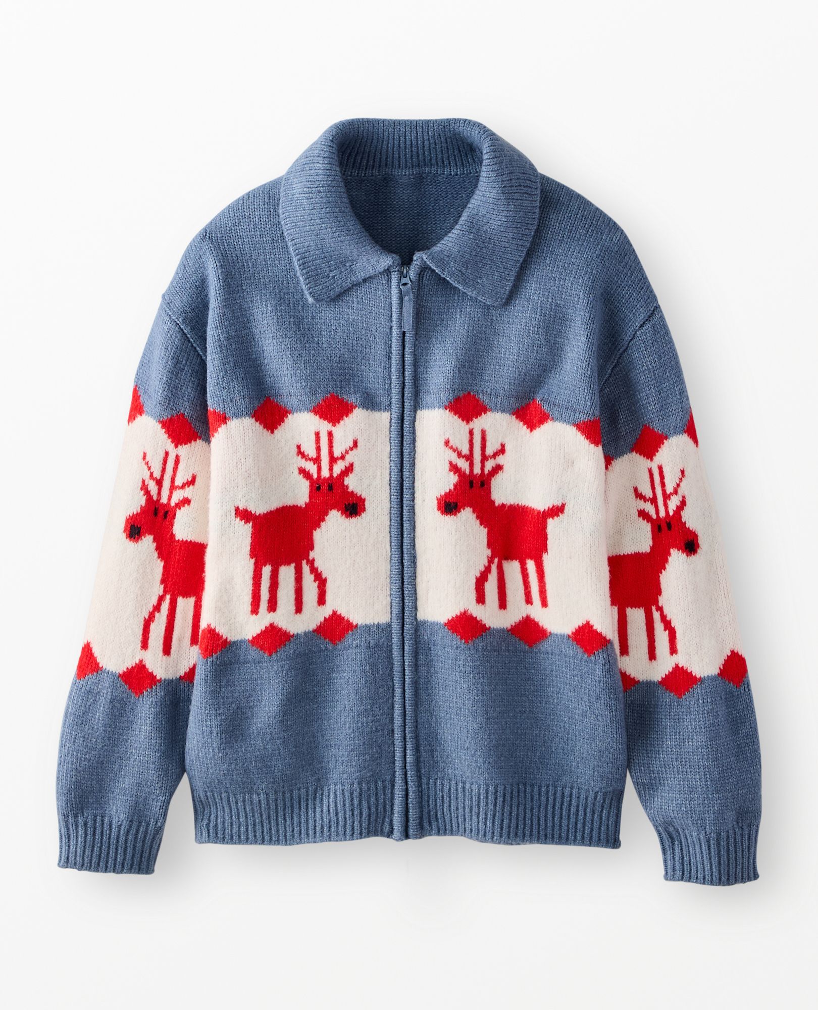 Women's Dear Deer Cardigan in Dear Deer on Blue - main