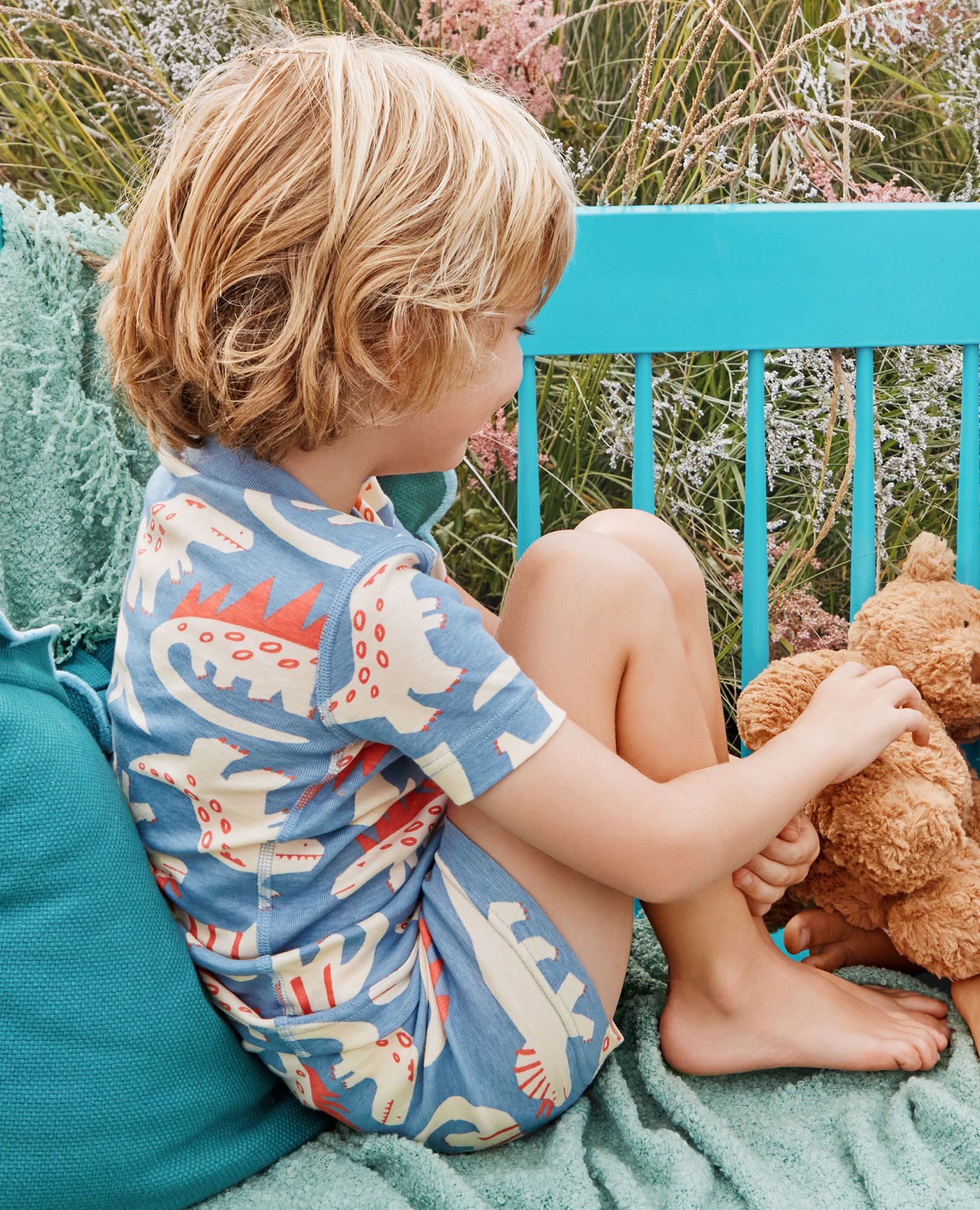 HannaJams™ Pajama Set in Dinosaurs on Blue - main