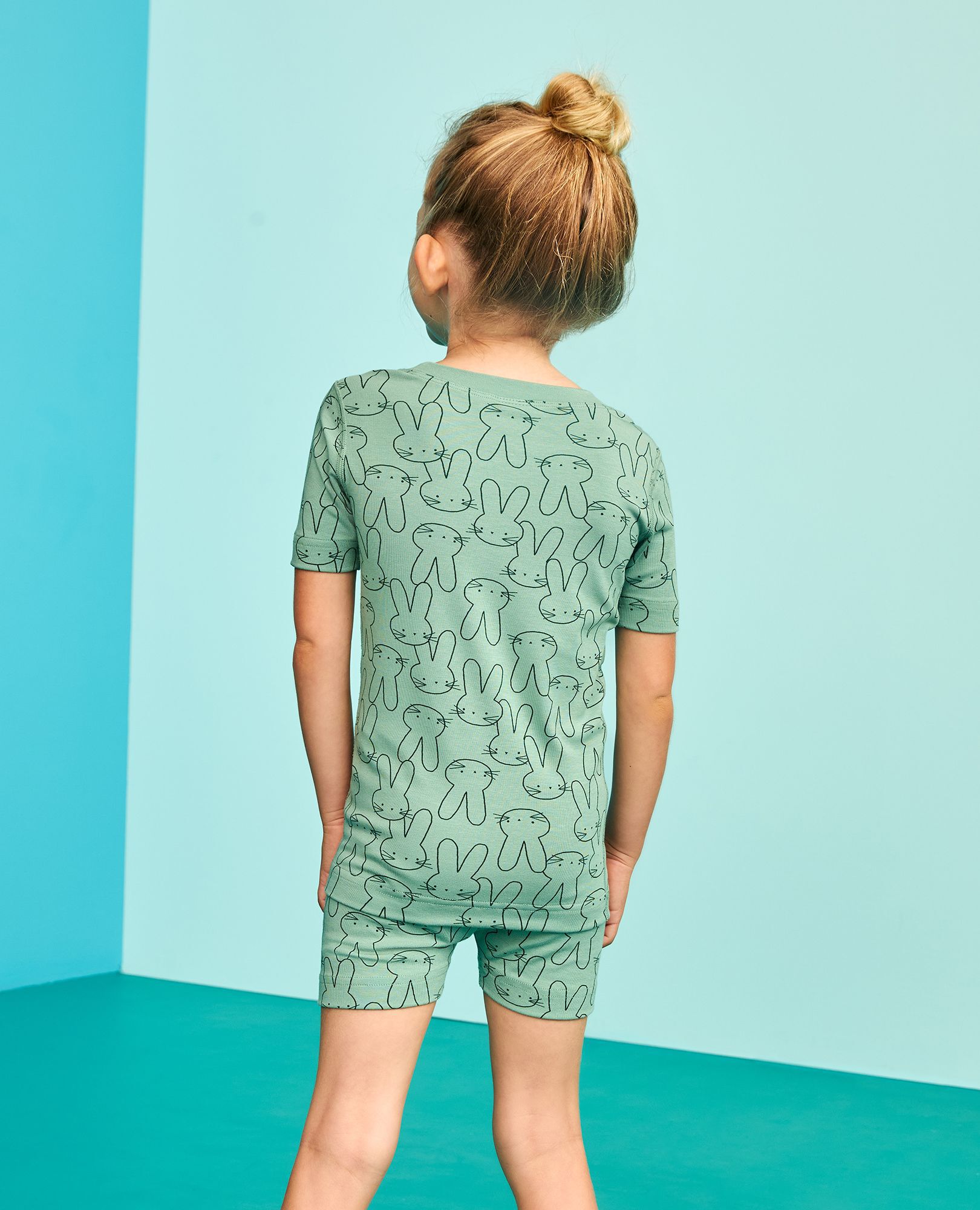 Easter HannaSoft™ Stretch Pajama Set in Easter Bunny on Jade - main