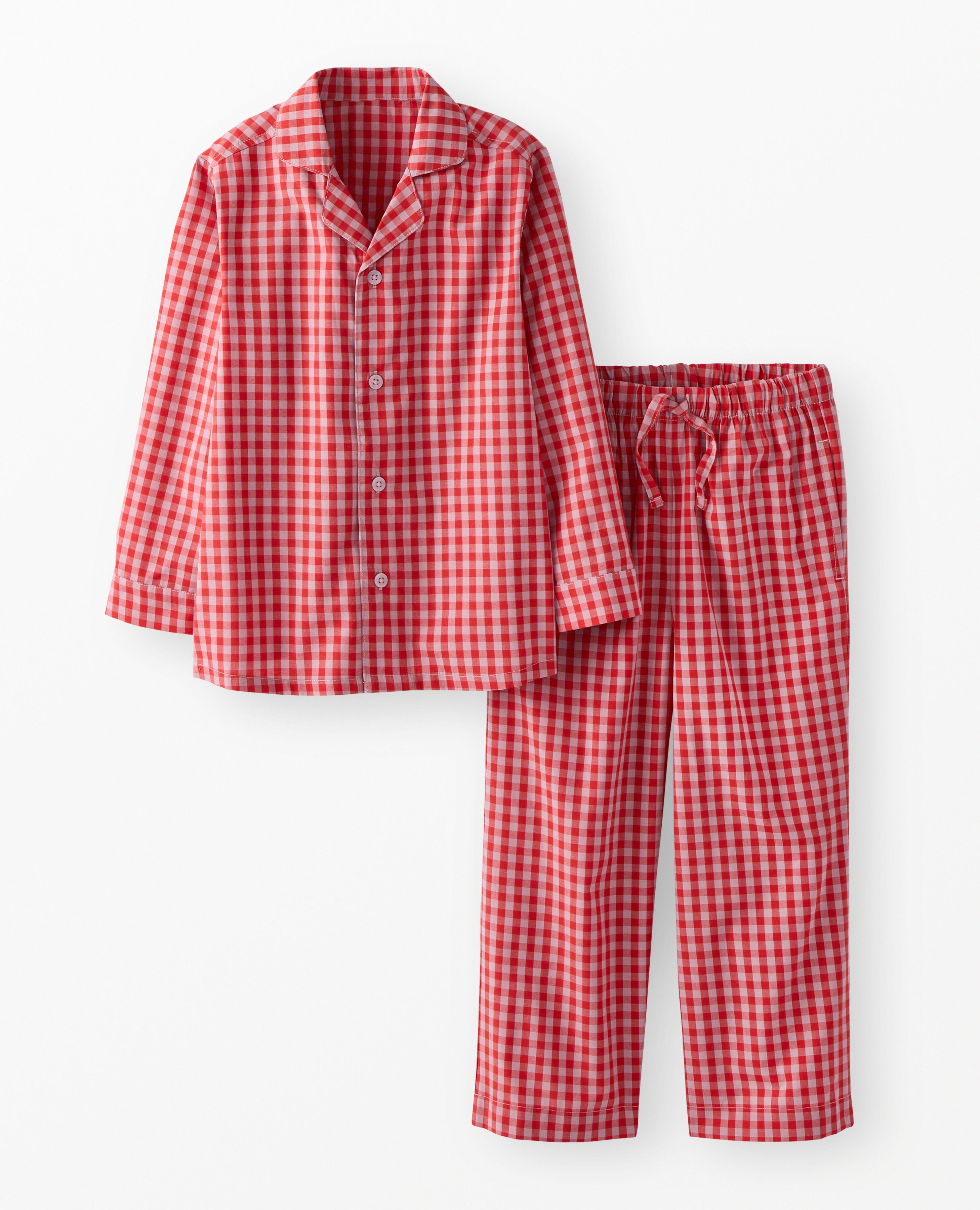 Poplin Pajama Set in Red Ember gingham - main