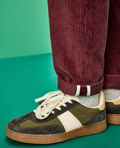 Corduroy Pull-On Pants in Eggplant - main
