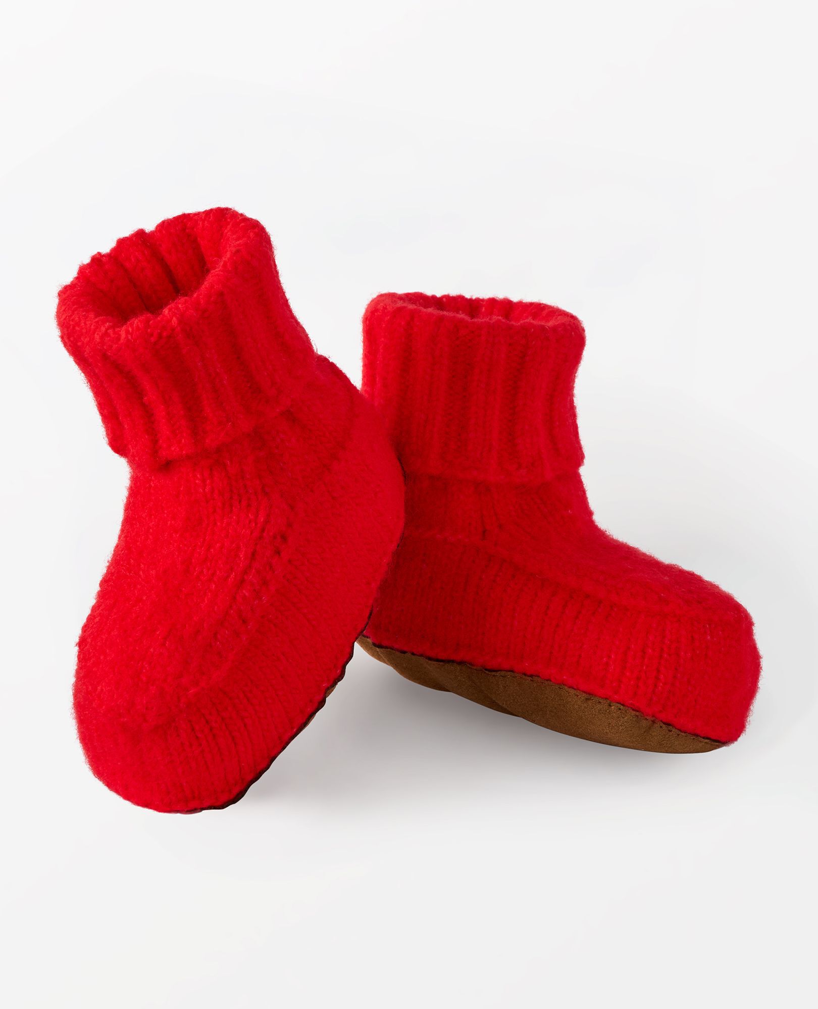 Baby Sweater Booties in Ribbon Red - main