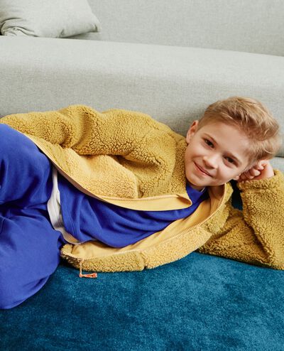 Long Sleeve Oversized Waffle Crewneck in Spectrum Blue - main