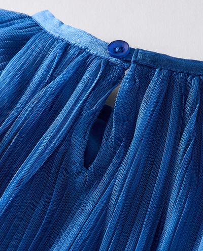 Baby Flutter Sleeve Tulle Dress in Shadow Blue - main