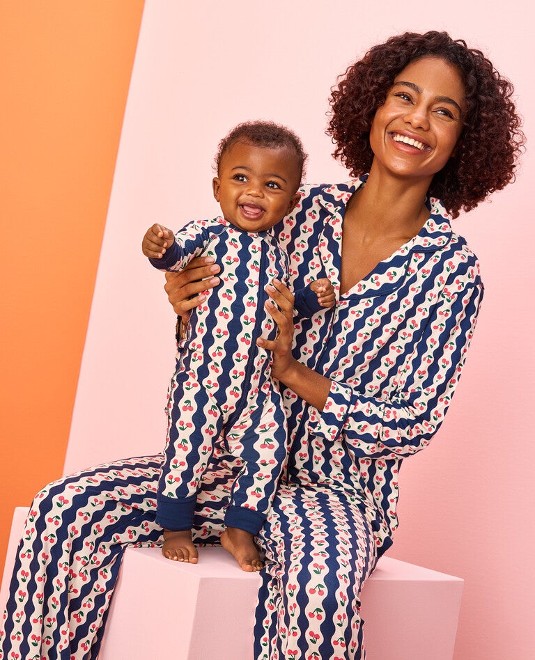 HannaSoft&trade; Cherry Wallpaper Mommy & Me Pajamas in  - main