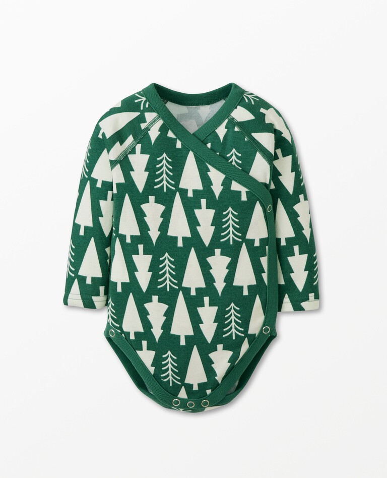 Baby Print Side Snap Bodysuit in Winter Green - main