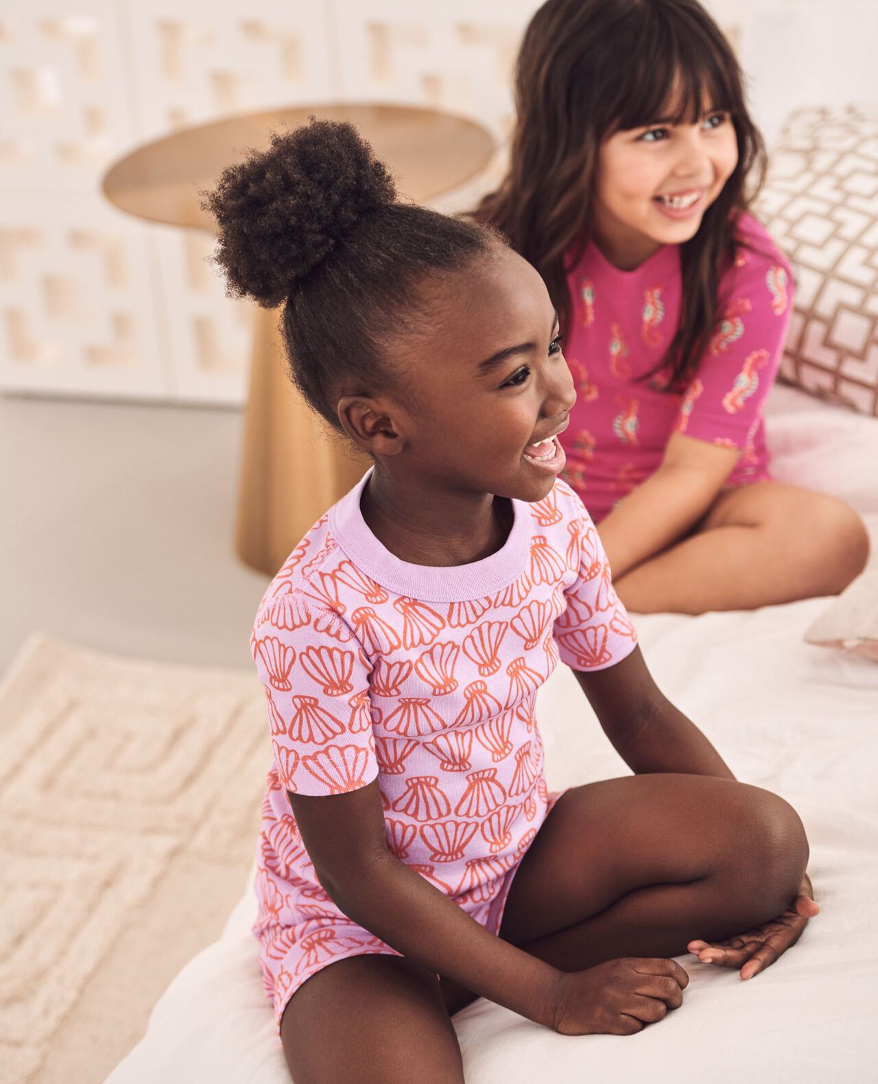HannaJams™ Pajama Set in Sunset Reef Simple Seashells on Tea Rose - main