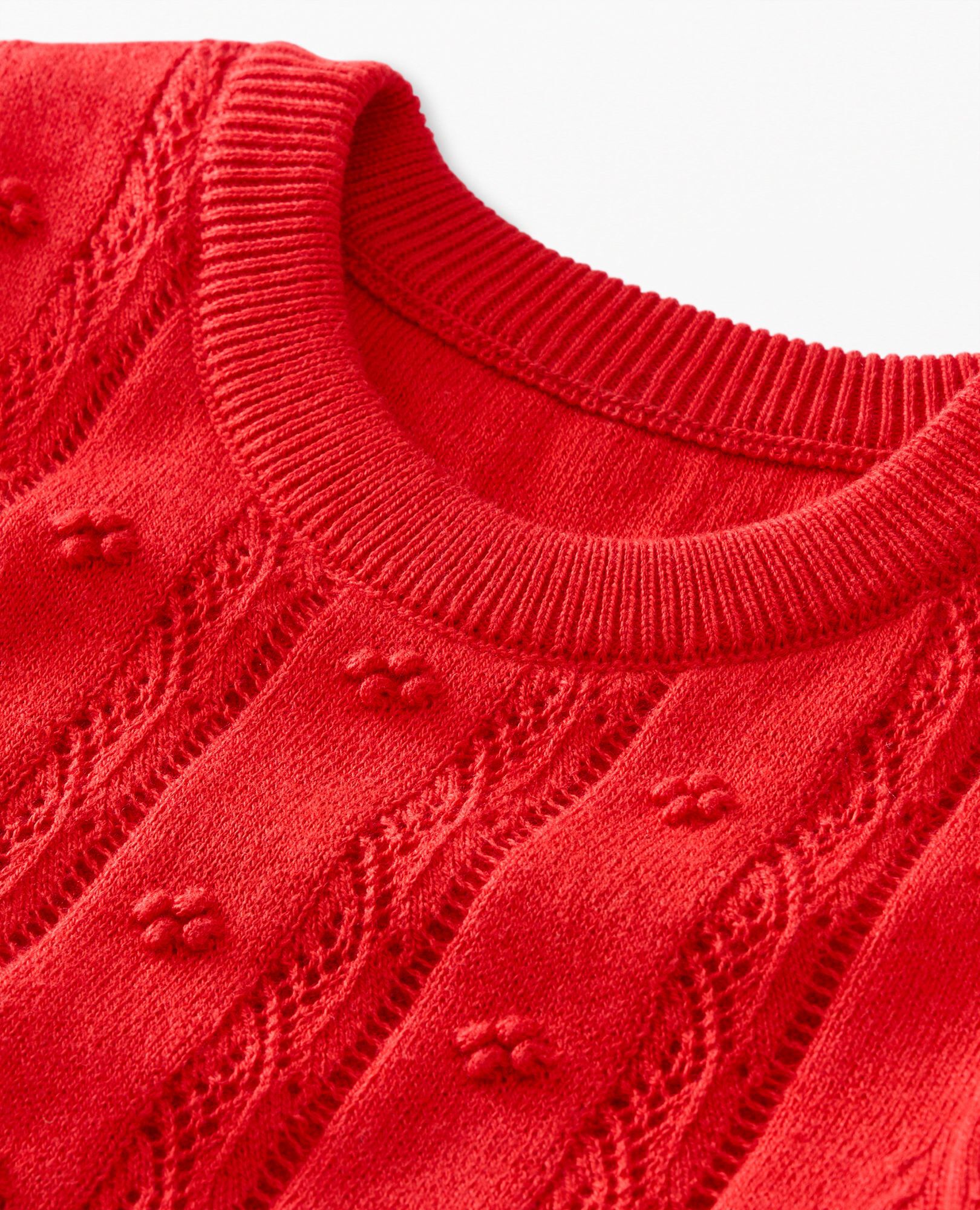 Long Sleeve Sweater Dress in Ribbon Red - main