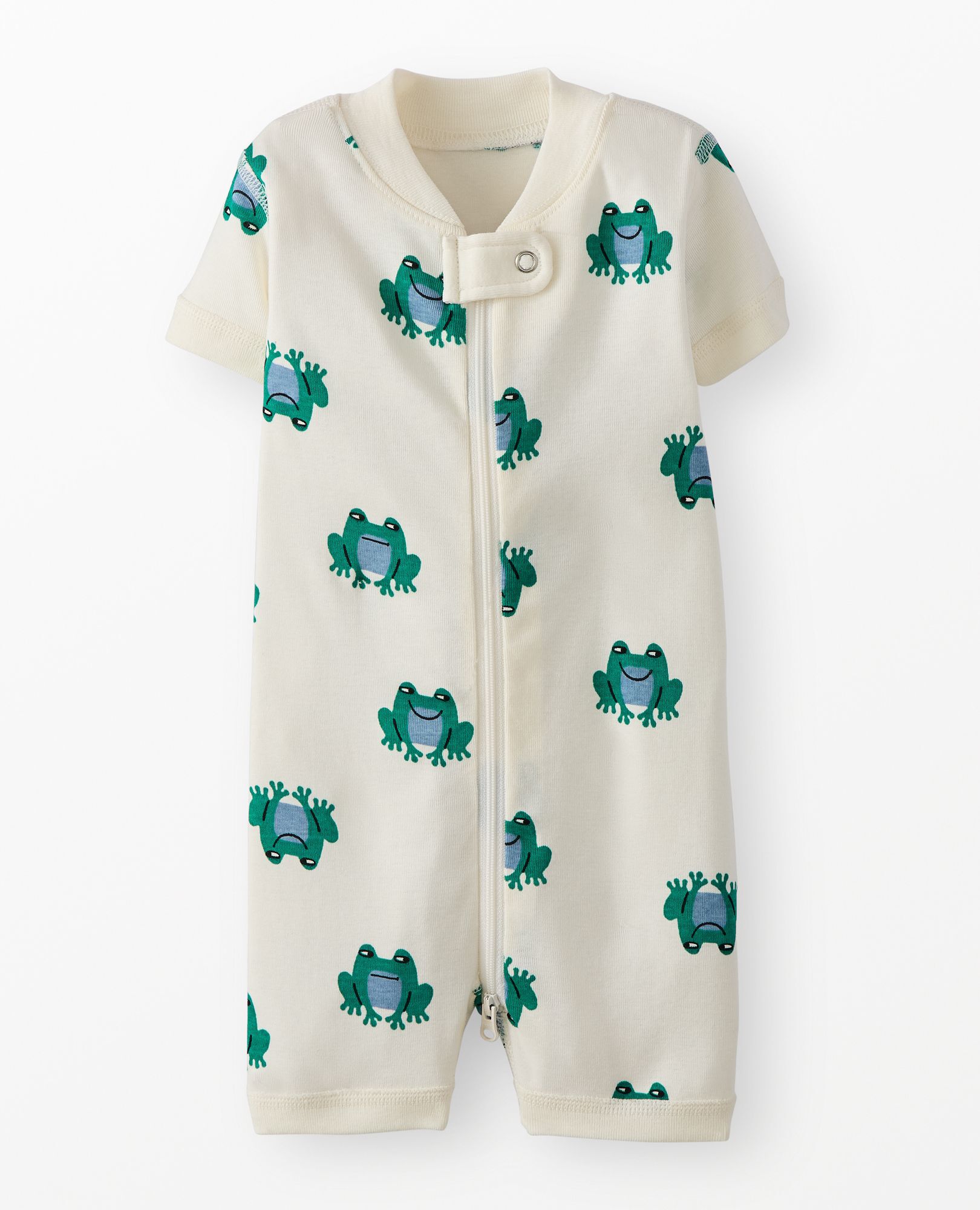 HannaJams™ Sleeper in Happy Frogs on Ecru - main