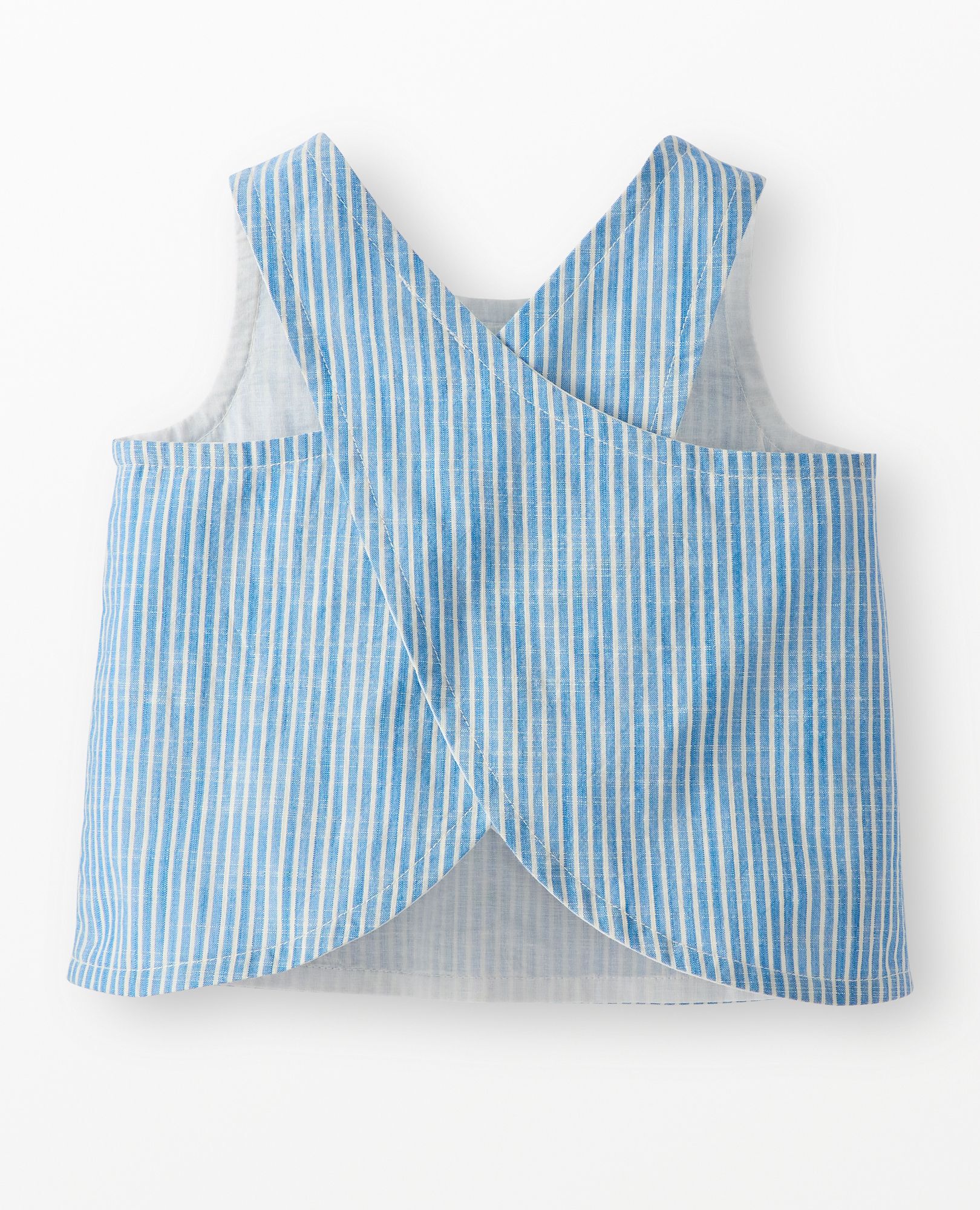 Baby Poplin Crossback Top & Shorts Set in Swedish Sky/Ecru - main