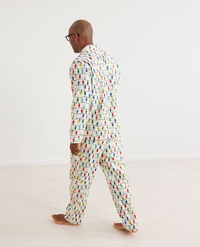 Adult Holiday Flannel Pajama Top in Bright Bulbs - main
