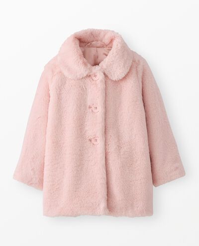 Faux Fur Coat in Pink Cream - main