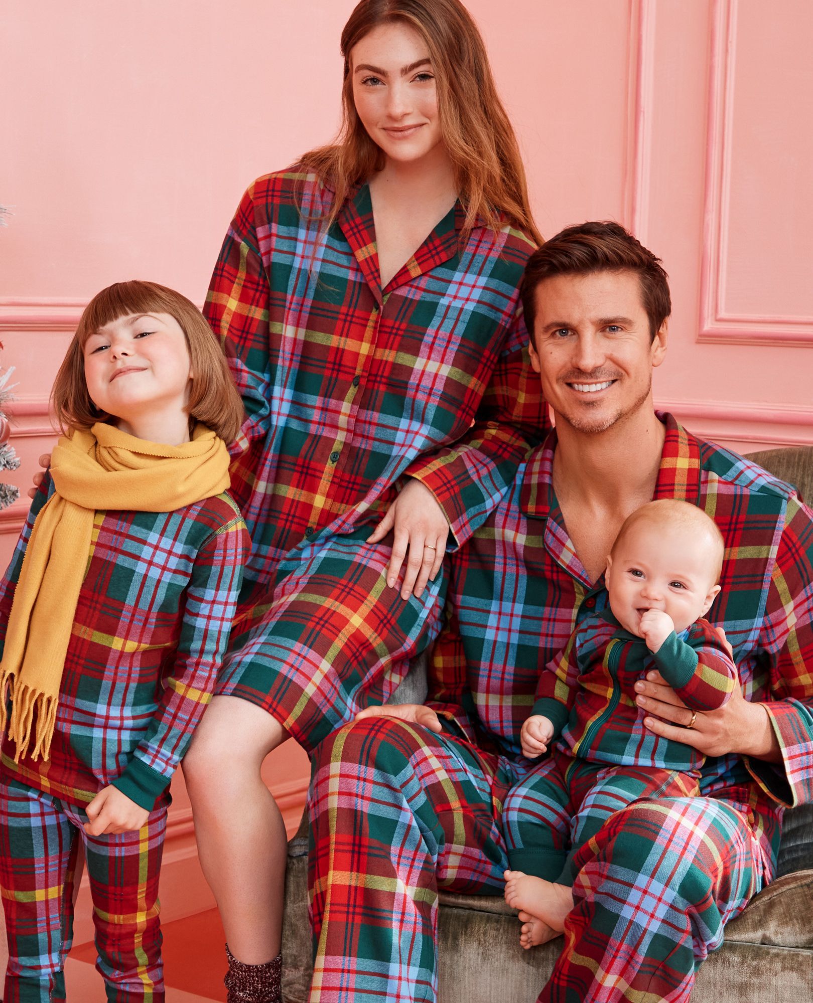 Holiday HannaJams™ Sleeper in Rainbow Plaid - main