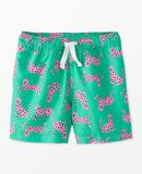 Swim Trunks in Pink Romy the Cheetah on Green - main