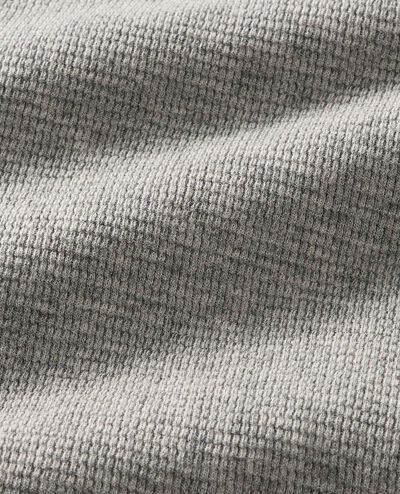 Long Sleeve Oversized Waffle Crewneck in Heather Grey - main