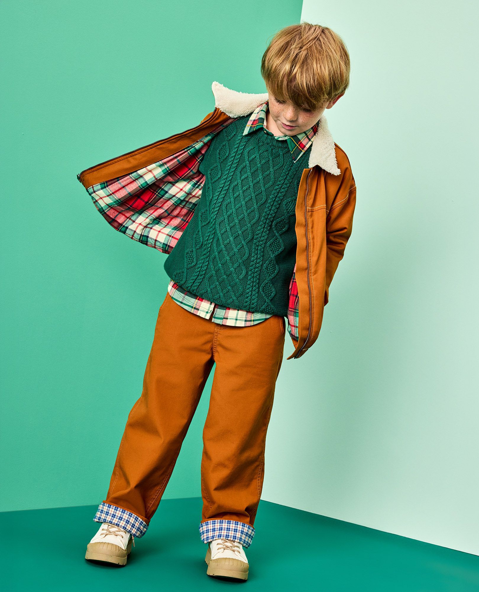 Flannel Lined Canvas Jacket in Glazed Ginger - main