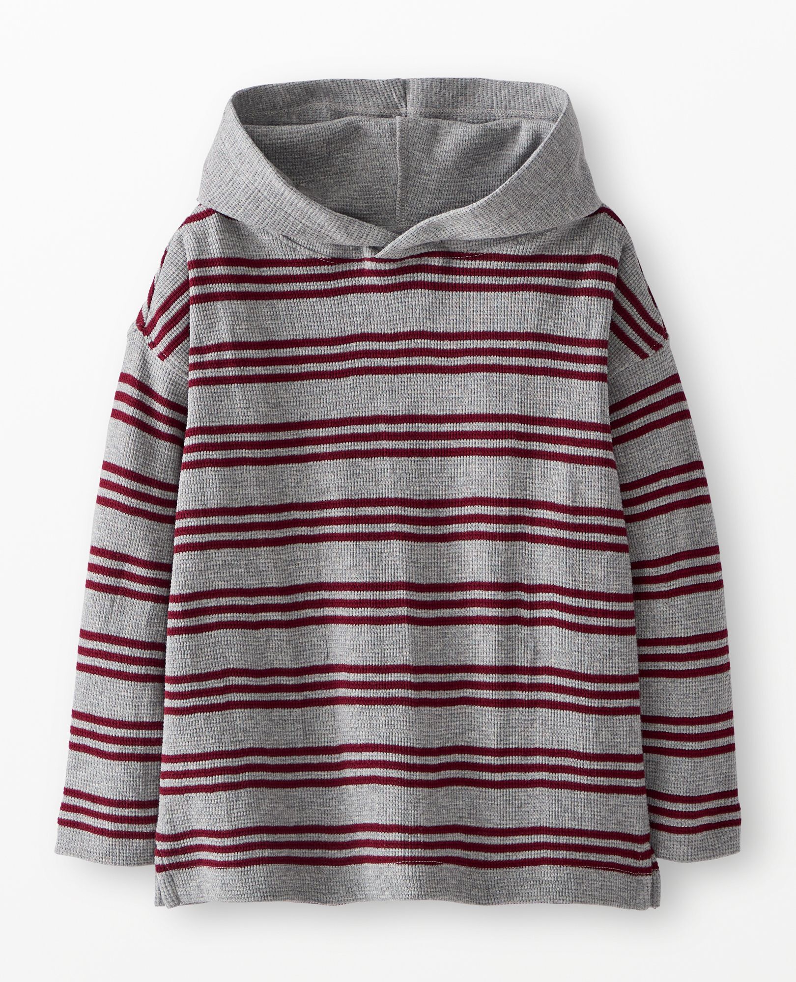 Waffle Hoodie in Dark Heather/Cherry Lacquer - main