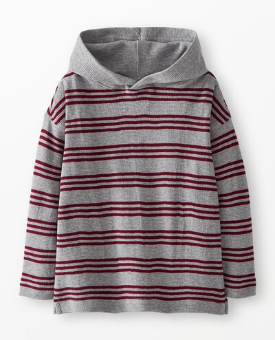 Waffle Hoodie in Dark Heather/Cherry Lacquer - main