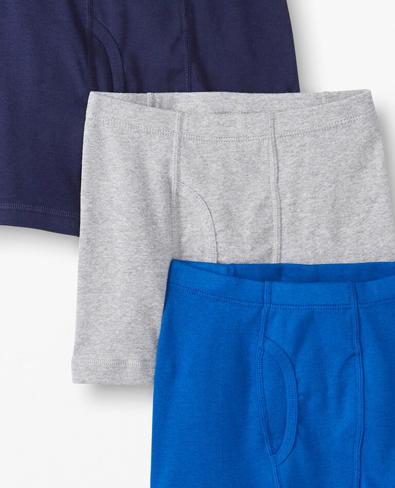 3-Pack Organic Cotton Boxer Briefs in Navy/Heather Grey/Baltic - main