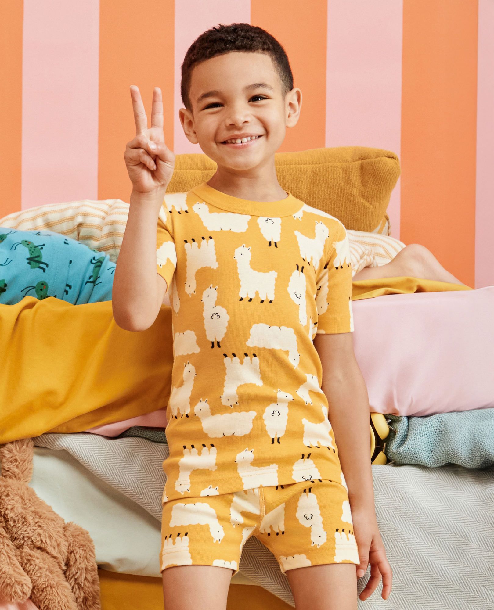HannaJams™ Pajama Set in Donna the Llama on Honey - main