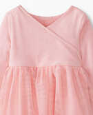 Baby Wrap Dress In Recycled Velour in Petal Pink - main