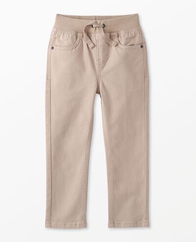 Slim Fit Twill Pull-On Pants in Khaki Sand - main