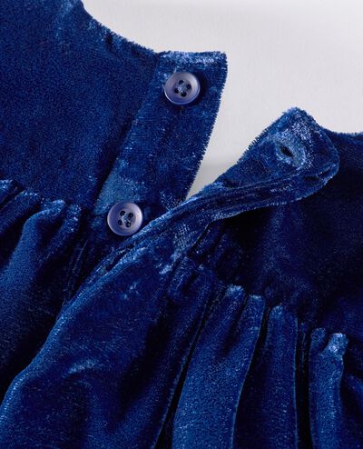 Baby Long Sleeve Velvet Dress in Navy Blue - main