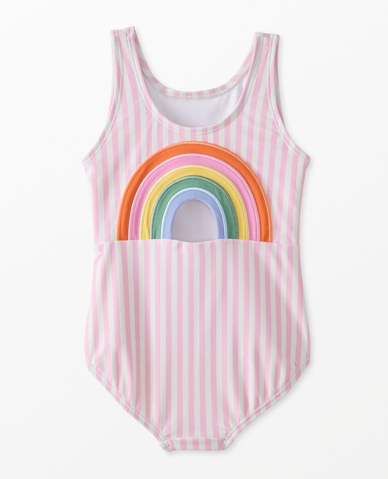 One-Piece Rainbow Back Swimsuit in Pink Lilac/Hanna White - main