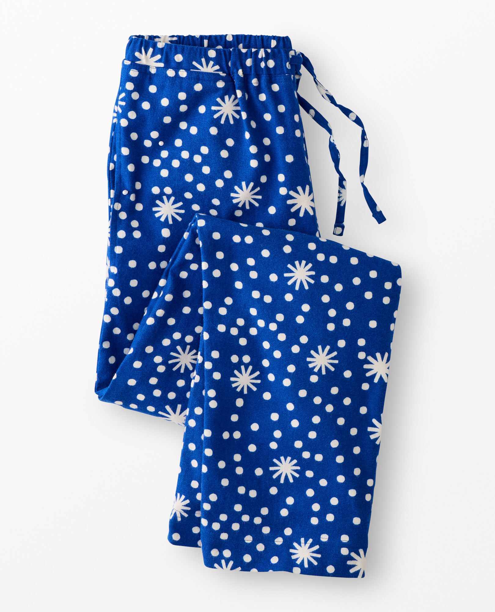Adult Holiday Flannel Pajama Pants in First Snow on Galactic Blue - main