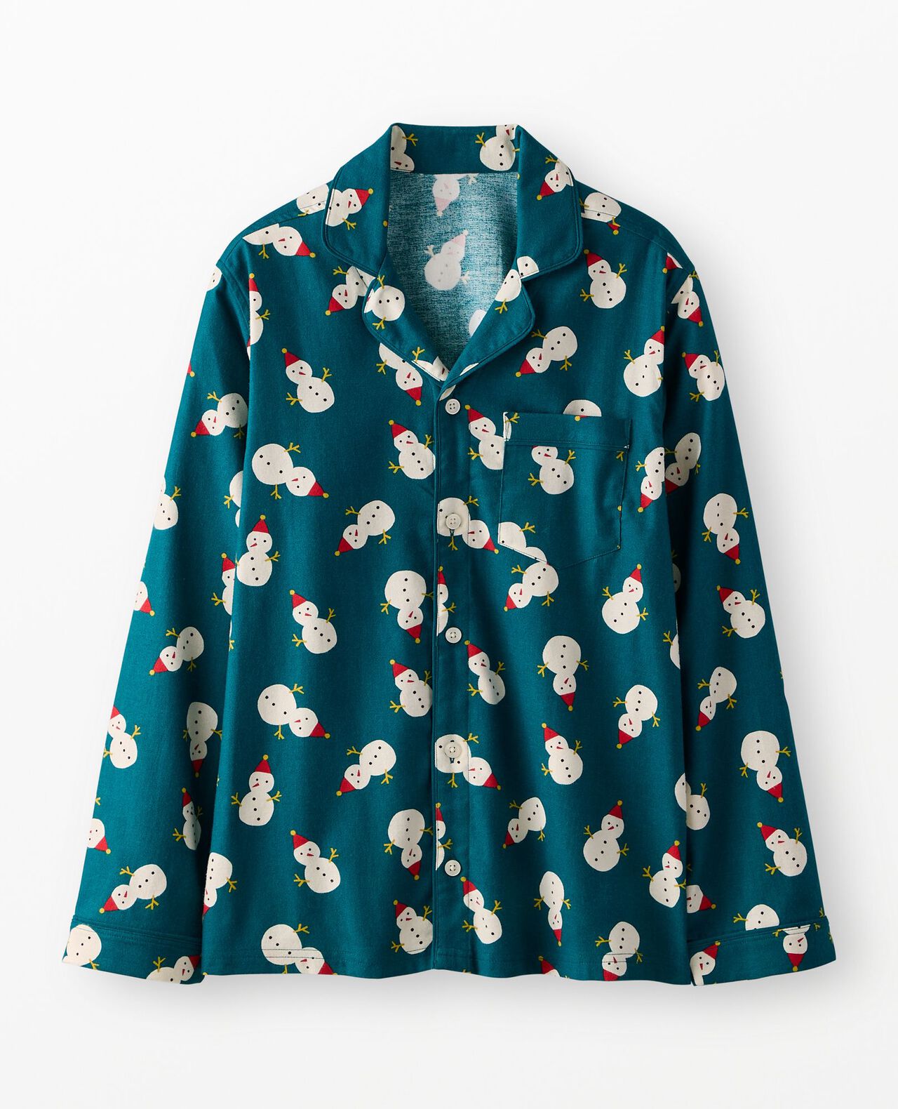 Adult Holiday Flannel Pajama Top in Frosty Friends - main