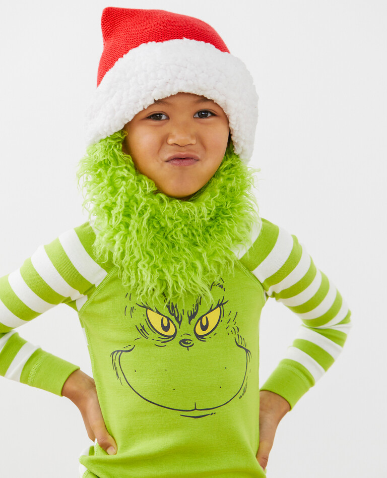 Boys' Dr. Seuss Grinch Beard + Hat Accessory Set, Grinch - Size Big Kids One Size by Hanna Andersson