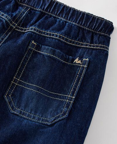 Denim Pull-On Lined Pants in Med-Dark Wash - main